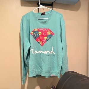 Diamond Supply Co. Aqua Sweatshirt with Floral Design